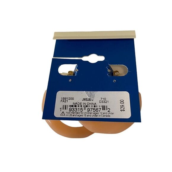 Peach Toned Faceted Resin Hoops. Great Neutral Color. - Picture 4 of 5